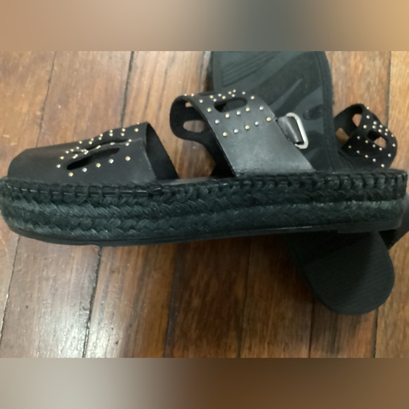 McQ by Alexander McQueen black studded Espadrille Sandal - Picture 4 of 7